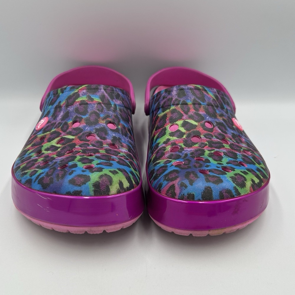 Crocs Classic Colorful Leopard Print Clogs Women's 11 Slip-On Shoes Men's 9 - Picture 3 of 10